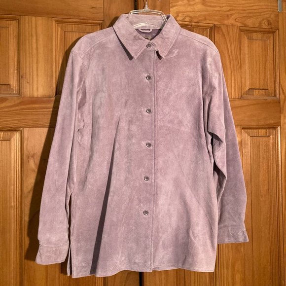 NWOT Vintage Rafaella Genuine Leather Top Shirt Jacket Long Sleeve Size L - Picture 1 of 10
